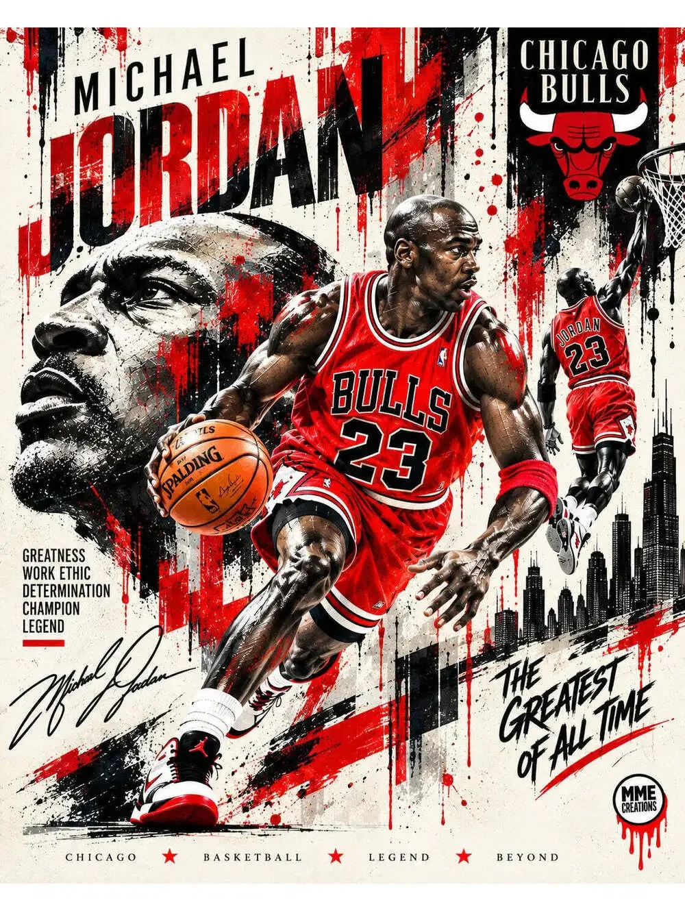 4728 Michael Jordan Minimalism × Expressionism AG Collection 8x10 Sports Print